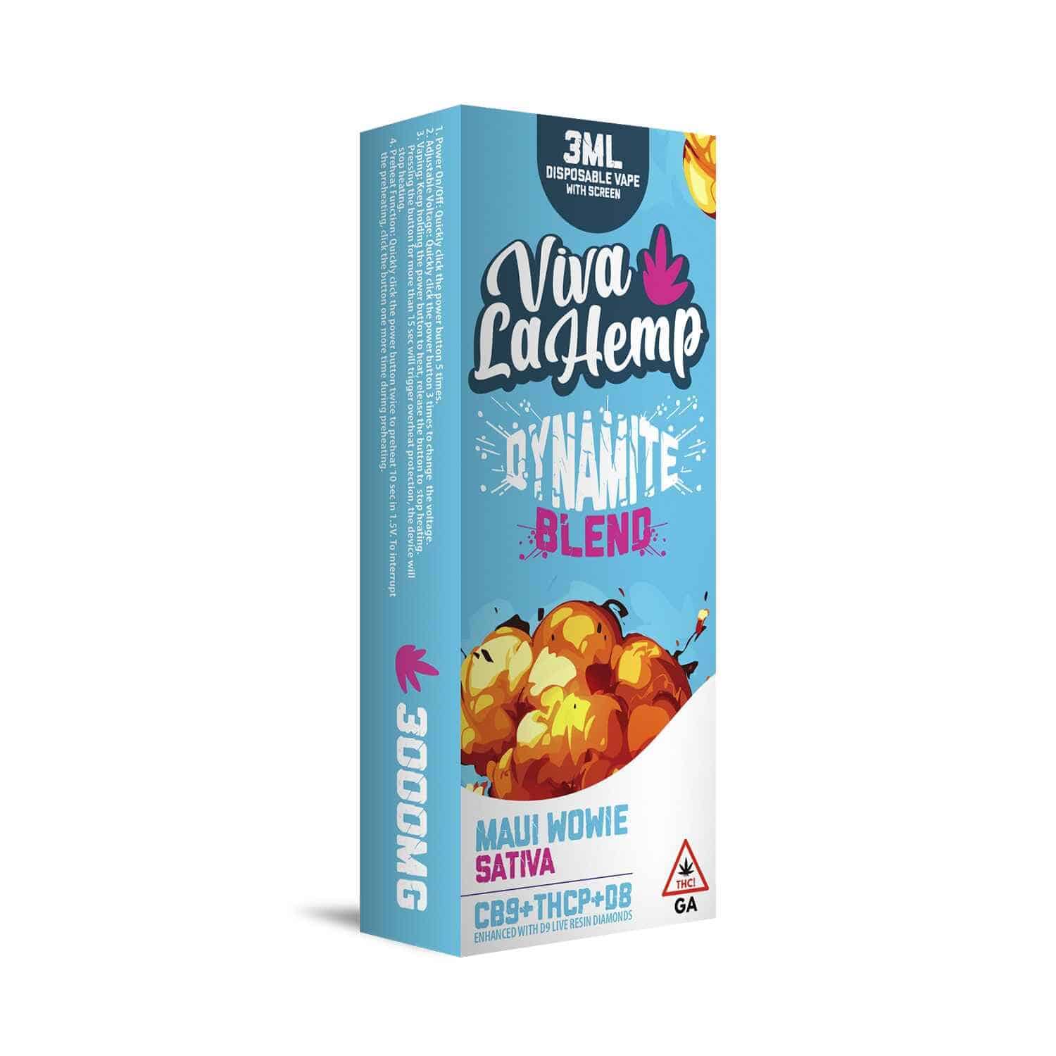 Viva La Hemp Dynamite Blend 3ml Disposable Vape – Maui Wowie (Sativa)