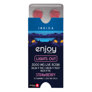 Live Rosin 3000mg THCP + D9 + D8 Gummies for Lights Out - Strawberry (Indica) - 10 Gummies | 300mg each