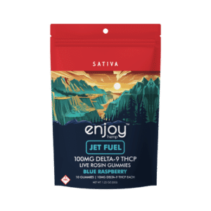 100mg Delta 9 THCP Gummies for Jet Fuel - Sativa-Infused Blue Raspberry - 10 Gummies | 10mg each