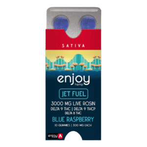 Live Rosin 3000mg THCP + D9 + D8 Gummies for Jet Fuel - Blue Raspberry (Sativa) - 10 Gummies | 300mg each