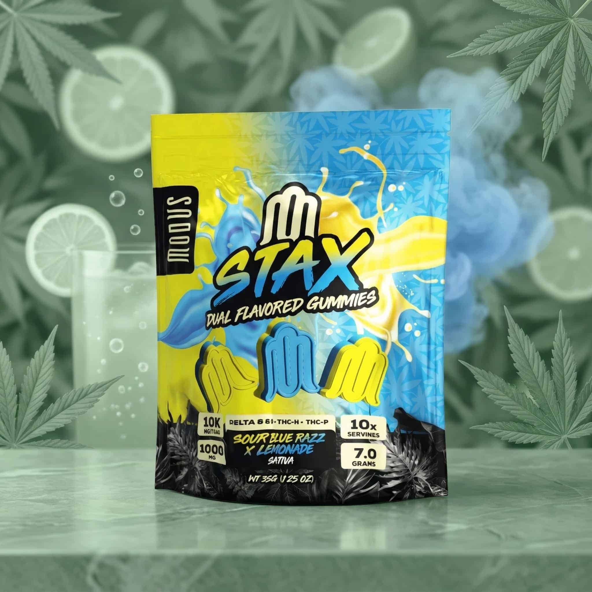 Modus STAX Dual Flavor Gummies – Sour Blue Razz x Lemonade (Sativa) | Hemp-Derived Blend