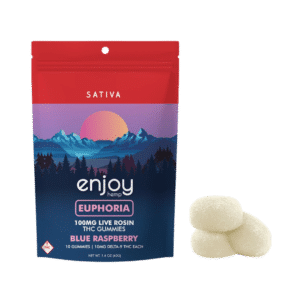 Live Rosin 100mg Delta 9 Gummies for Euphoria - Sativa-Infused Blue Raspberry - 10 Gummies | 10mg each