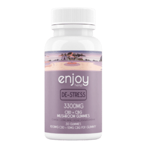 3300mg De-Stress Gummies – Full Spectrum CBD + CBG + Ashwagandha + Mushroom Blend