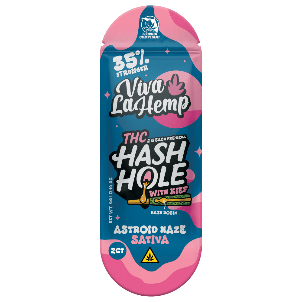 THCP Hash Hole Pre Roll with Kief – 2G Asteroid Haze (Sativa) - 2 pack