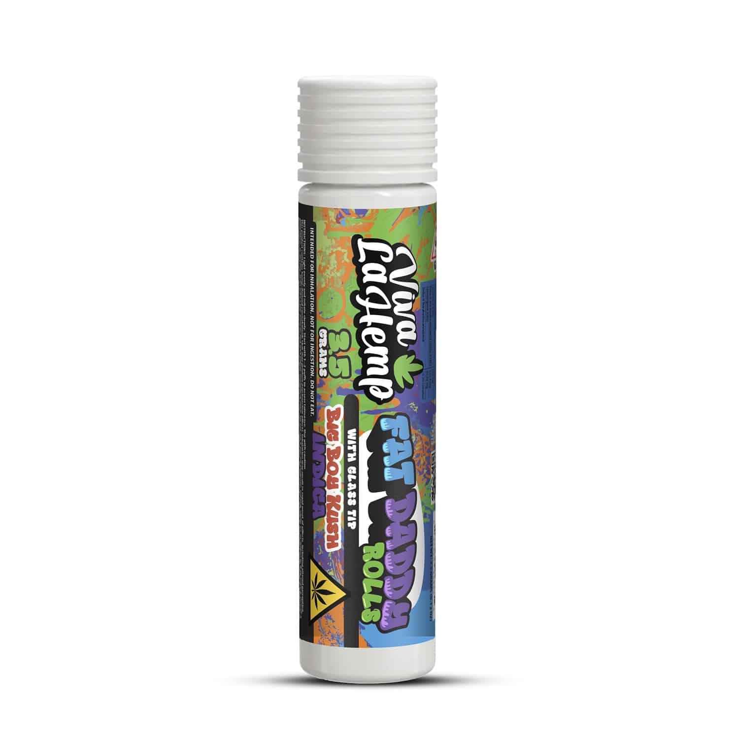 Big Boy Kush (Indica) - Viva La Hemp Fat Daddy Rolls 3.5G | Premium Infused Hemp Pre Roll with Hash Rosin & Diamond Coating