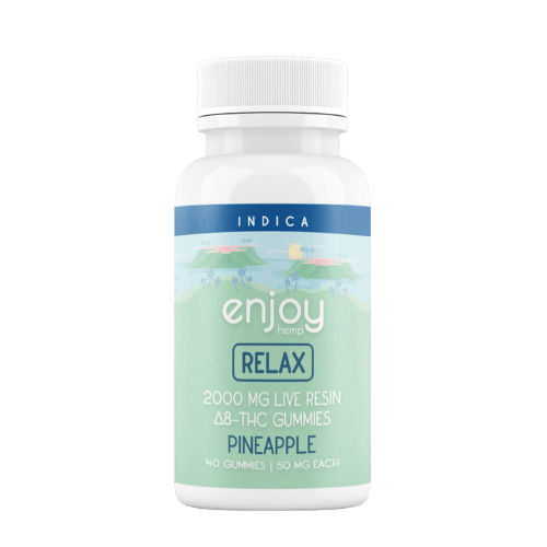 Live Resin Delta 8 Gummies 2000mg Total (50 Mg Each | 40 Gummies) - Pineapple - Relax (Indica)