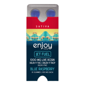 Live Rosin THCP + D9 + D8 Gummies for Jet Fuel - 1000mg - Blue Raspberry (Sativa) - 10 Gummies | 100mg each