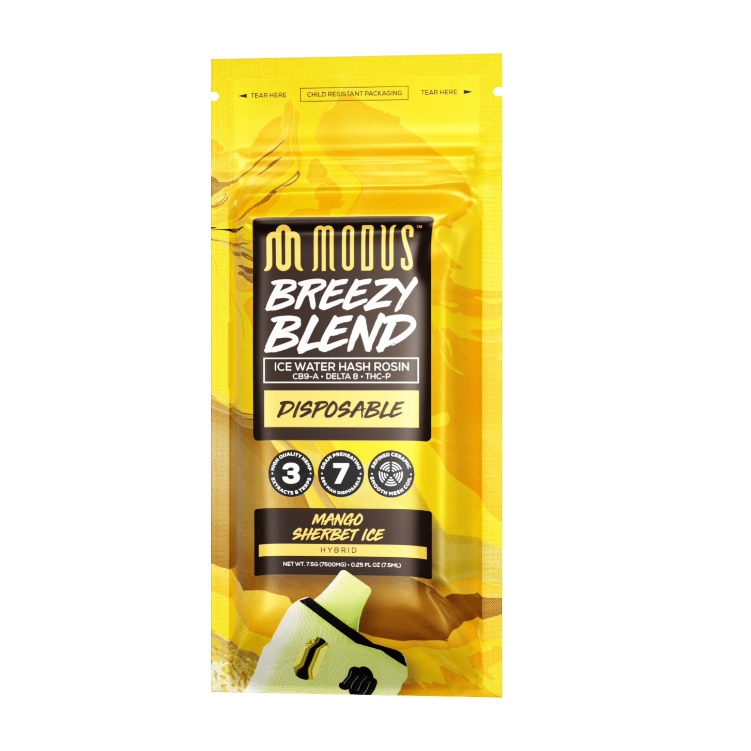 Mango Sherbet (Hybrid) THCP + Delta 8 + CB9-A Breezy Blend Disposable Vape - 7 Gram